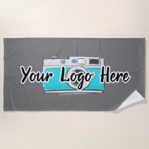 Serviette De Plage Logo de la société personnalisée utilisant le gris