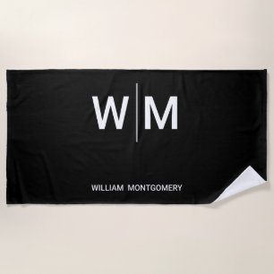 Serviette De Plage Logo de marque noire   Entreprise