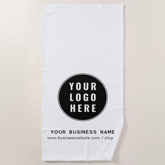 Serviette De Plage Logo de votre entreprise et promotion professionne (Devant)