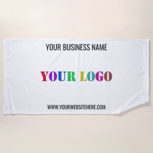 Serviette De Plage Logo d'entreprise personnalisé Texte Promo Plage S
