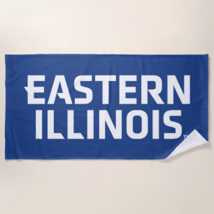 Serviette De Plage Logo du mot-symbole de l'Université Eastern Illino