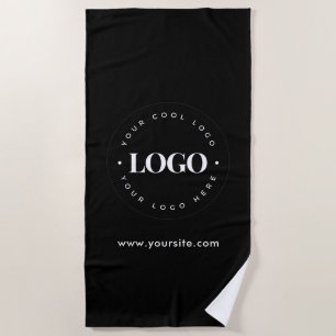 Serviette De Plage Logo et entreprise de texte personnalisés minimes