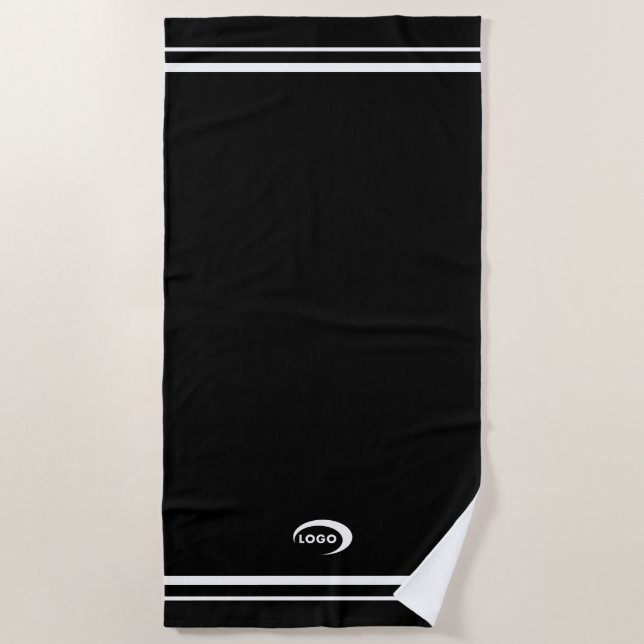 Serviette De Plage Logo noir moderne (Devant)
