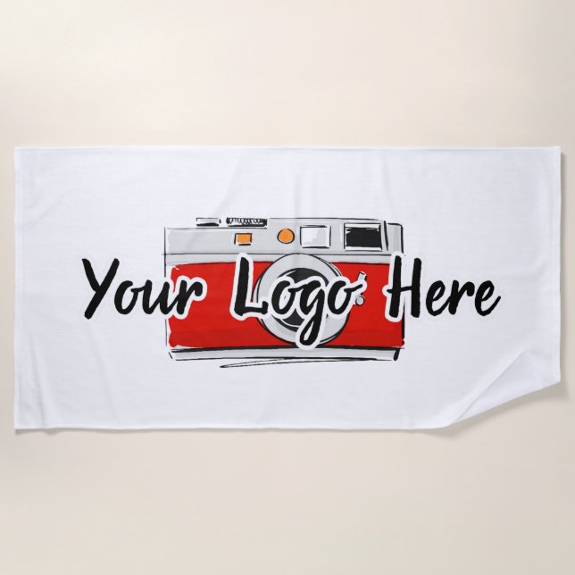 Serviette De Plage Logo personnalisé de l'entreprise Utilisation du l (Devant)