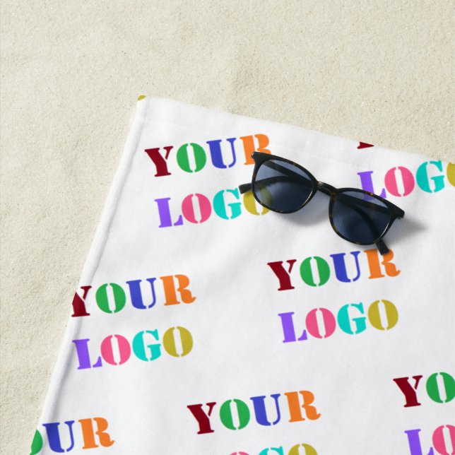 Serviette De Plage Logo Personnalisé Photo Beach Towel - Promotionnel (En situation)