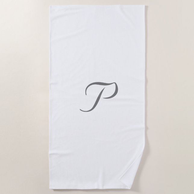 Serviette De Plage Logo personnalisé simple et élégant ici société (Devant)