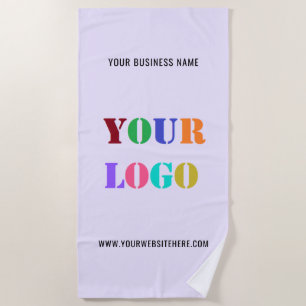 Serviette De Plage Logo personnalisé Texte promotionnel Business Beac