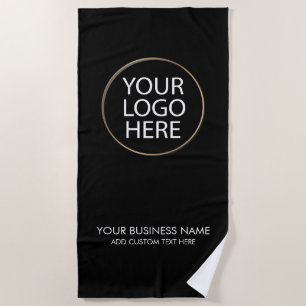 Serviette De Plage Logo professionnel et entreprise de texte noir