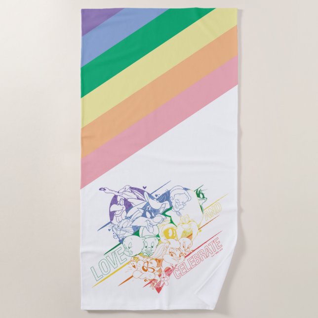 Serviette De Plage LOONEY TUNES™ - Amour et fête (Devant)