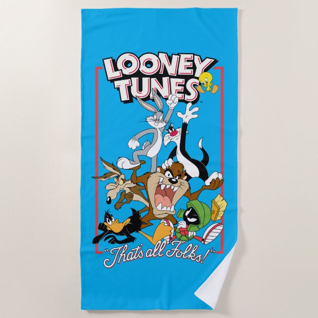 Serviette De Plage LOONEY TUNES™ "C'EST TOUS LES FOLKS!™" Pile de gro (Devant)