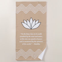Serviette de plage Lotus Flower et Bouddha Quote