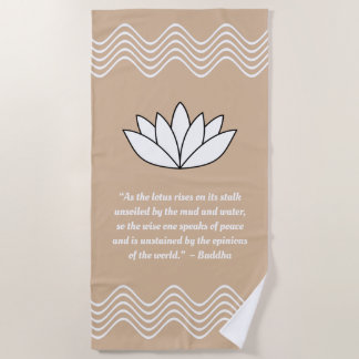Serviette de plage Lotus Flower et Bouddha Quote