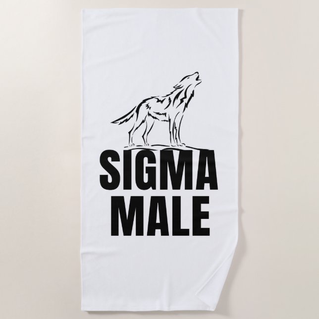 Serviette De Plage Loup solitaire masculin de Sigma (Devant)