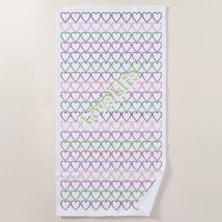 Serviette De Plage LoveLife Multi Hearts Beach Towel