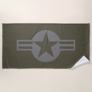 Serviette De Plage Low Visibility Grey Roundel of the US Air Forces