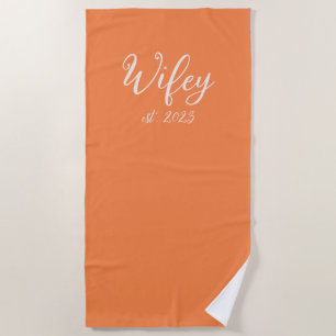Serviette De Plage Lune de miel de mariée personnalisées jumelées Wif