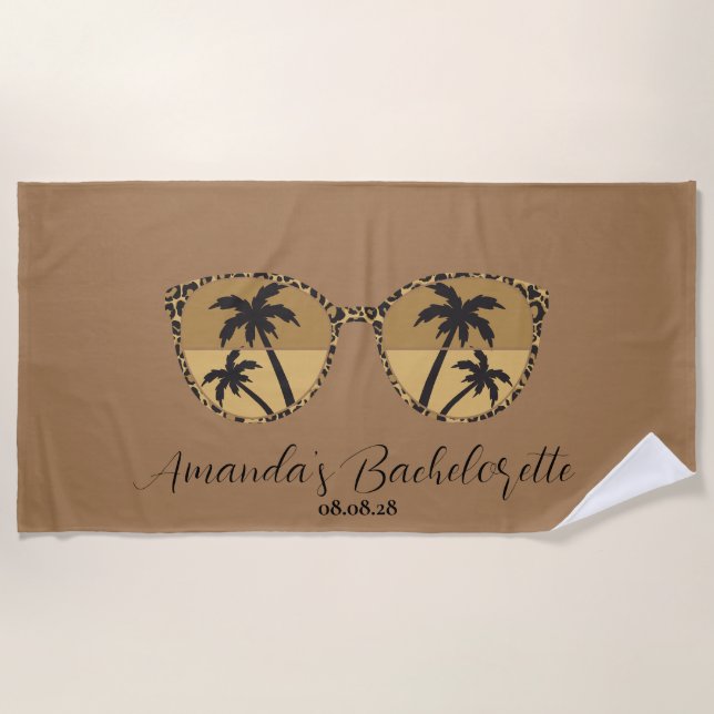 Serviette De Plage Lunettes de soleil Brown personnalisées Bacheloret (Devant)