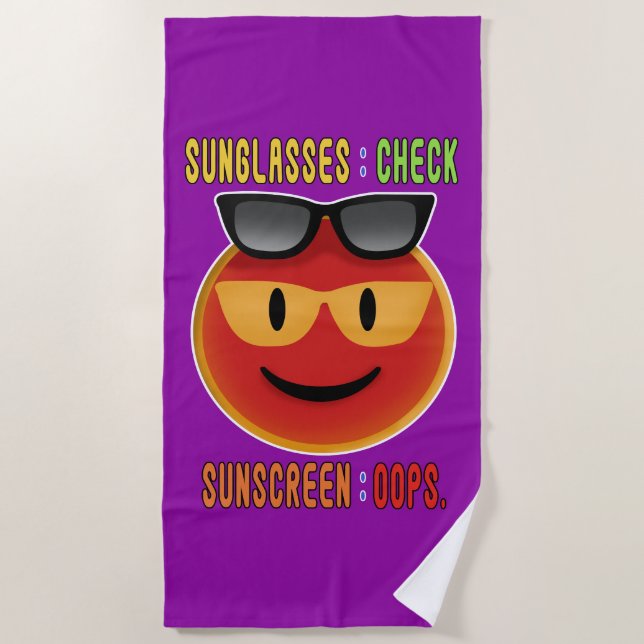 Serviette De Plage Lunettes de soleil Emoji Mishap (Devant)