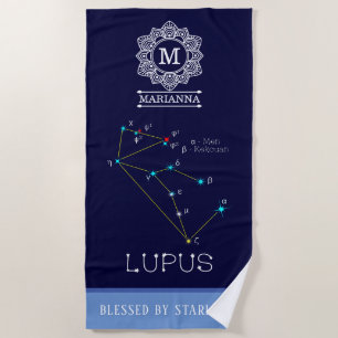 Serviette De Plage Lupus de constellation de l'hémisphère sud
