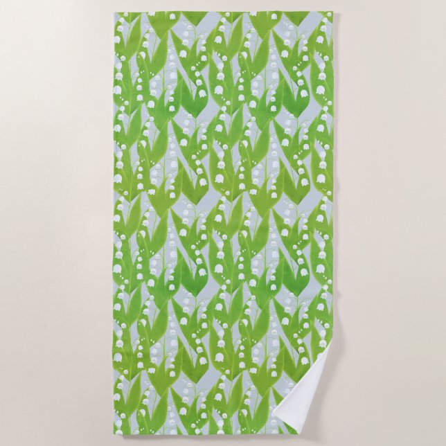 Serviette De Plage Lys de la Vallée Motif Floral (Devant)