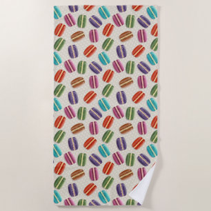 serviette de plage macarons