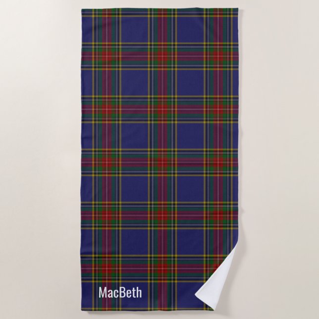 Serviette De Plage MacBeth Clan Tartan Plaid Beach Towel (Devant)
