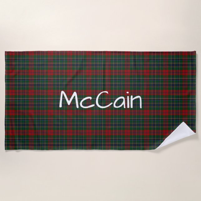 Serviette De Plage MacClain McLean Tartan Plaid Beach Towel (Devant)