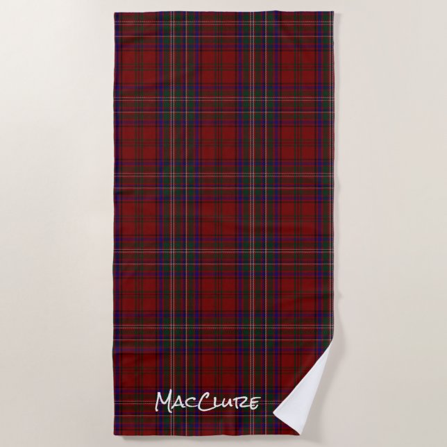 Serviette De Plage MacClure Clan Tartan Plaid Beach Towel (Devant)