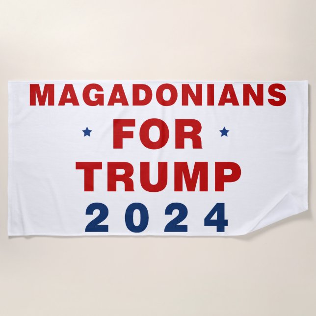 Serviette De Plage Magadoniens pour Trump 2024 Rouge bleu (Devant)