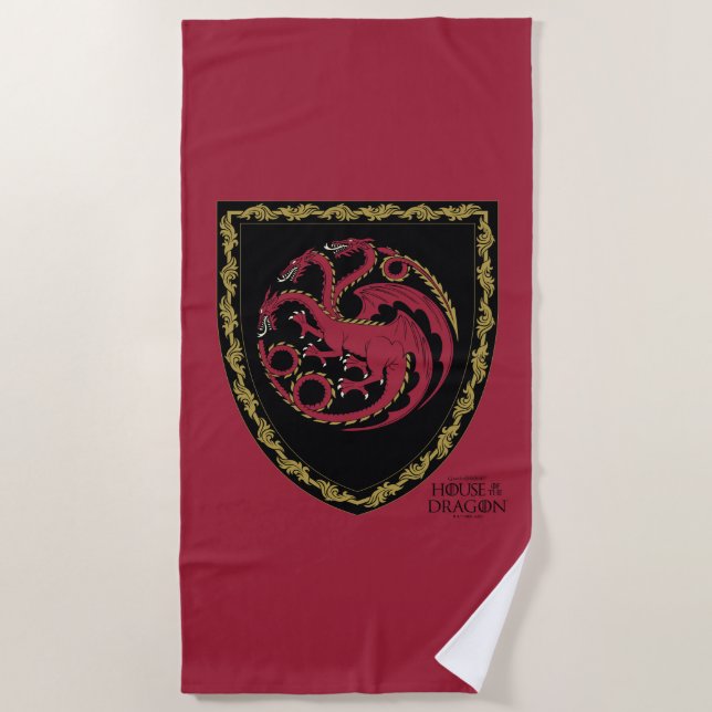 Serviette De Plage MAISON DU DRAGON | Maison Targaryen Crest (Devant)