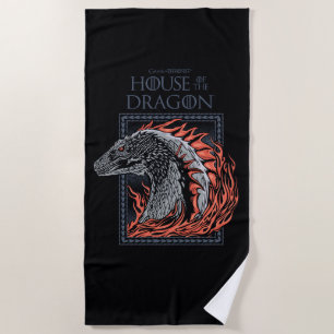 Serviette De Plage MAISON DU DRAGON   Profil de dragon en flammes
