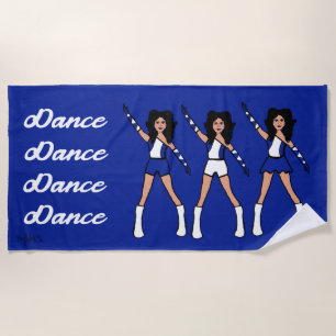 Serviette de plage Majorette/Danseuse (Blanc Bleu)