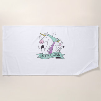 Serviette De Plage Mamacorn Licorne Maman Maternité Famille Fête des