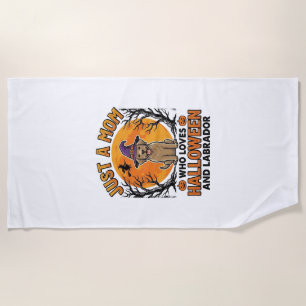 Serviette De Plage Maman Labrador Halloween Design Chien Vintage_1