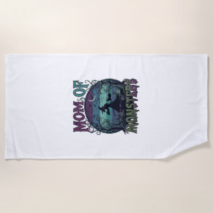 Serviette De Plage Maman Monstres Halloween Sorcière Lune Citrouilles