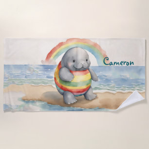 Serviette De Plage Manatee Genre Neutre Personnalisé