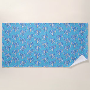 Serviette De Plage Manates de tatouage Tribal Bleu Océan