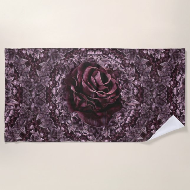 Serviette De Plage Mandala de rose  (Devant)