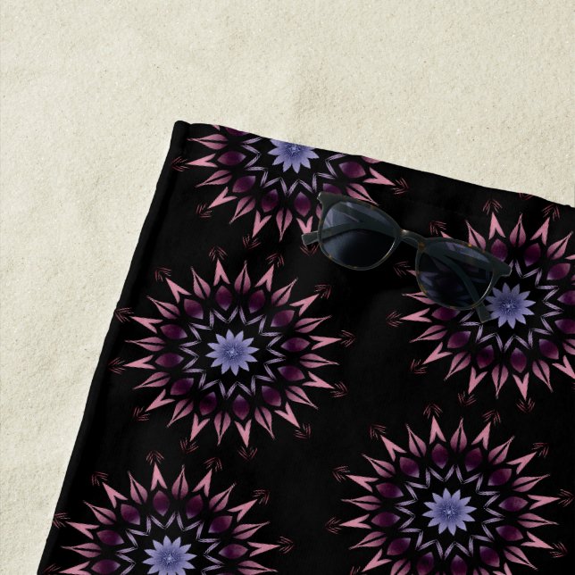 Serviette De Plage Mandala Motif Yoga (En situation)