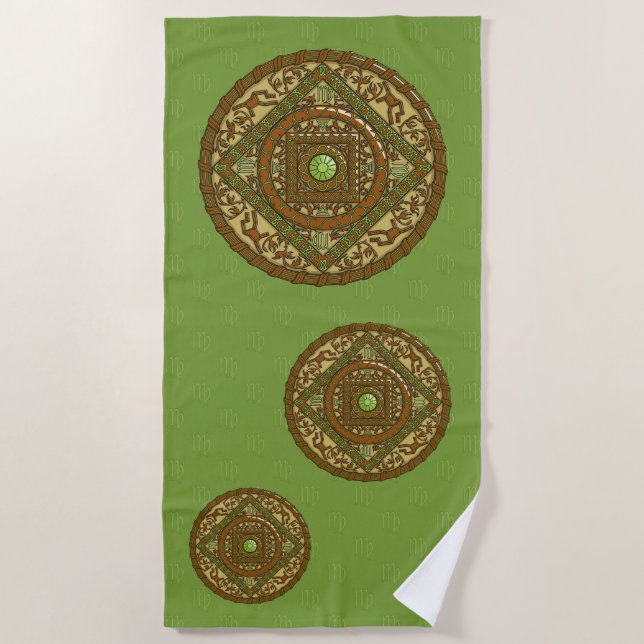 Serviette de plage Mandala Vierge (Devant)