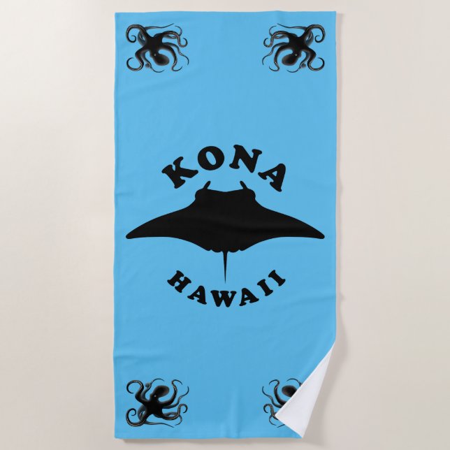 Serviette De Plage Manta Ray Plongée à Kona, Hawaii (Devant)