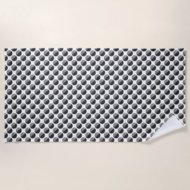 Serviette De Plage Many Moons Black & White Pattern (Devant)