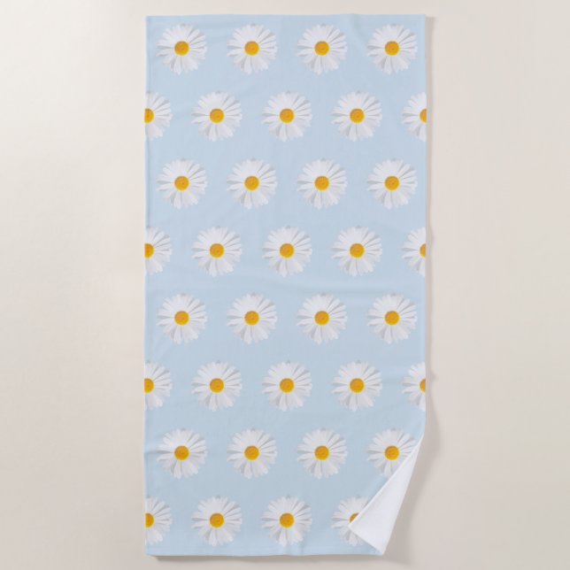 Serviette De Plage marguerite blanche (Devant)