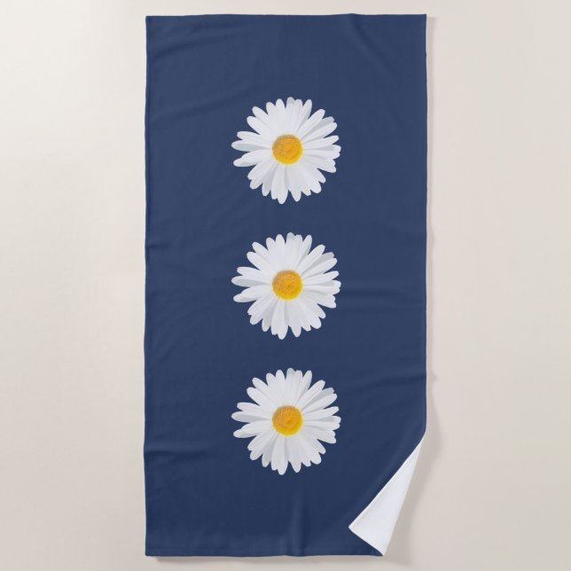 Serviette De Plage marguerite blanche (Devant)