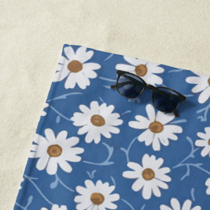 Serviette De Plage Marguerites Rêve Indigo