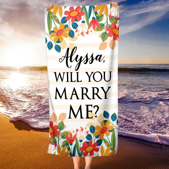 Serviette De Plage Mariage personnalisé Proposition Plage Serviette (Personalized Wedding Proposal Beach Towel)