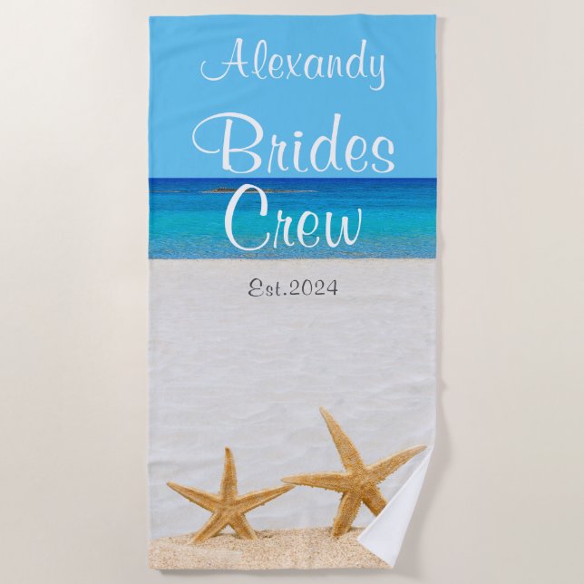 Serviette De Plage Marie-Loire Étoile de Mer dans le Sable Mariage (Devant)
