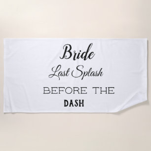 Serviette De Plage Mariée À Devenir Noir Blanc Enterrement De Vie De
