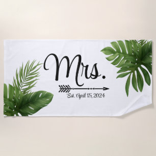 Serviette De Plage mariée à être, bachelorette, plage personnalisée