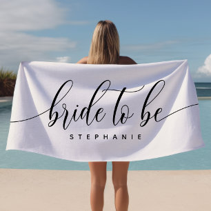 Serviette De Plage Mariée à être blanche Fête Hen personnalisée